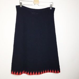 Vintage Adolfo Black Knit Midi Pencil Skirt